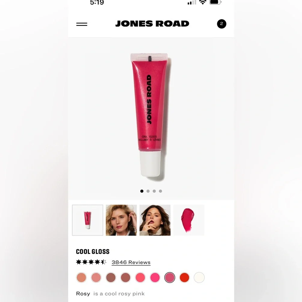 Jones Road Cool Gloss in Rosy - New in Box - Picture 4 of 7